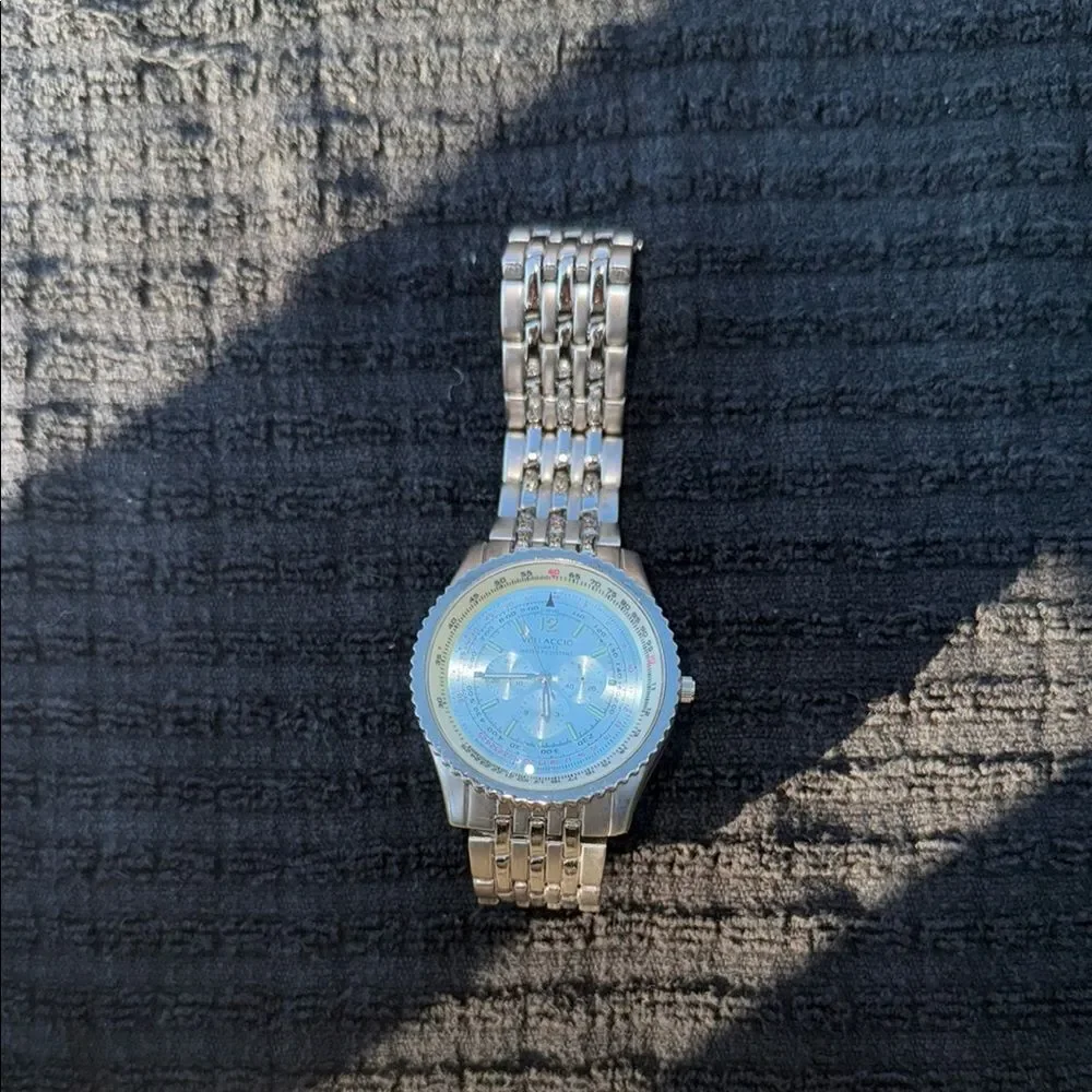 Vellaccio silver Watch with Blue Dial